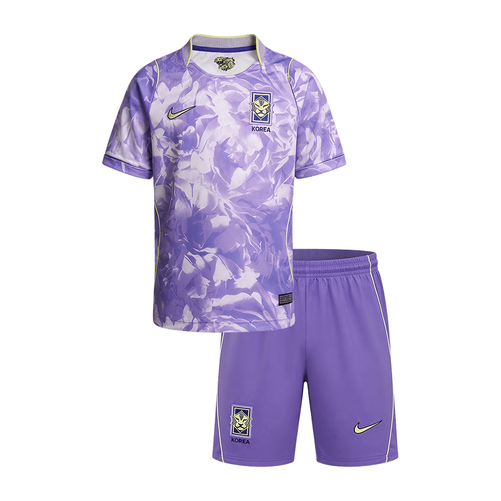 Kids South Korea Away Soccer Jersey Kit (Jersey+Shorts) World Cup 2026 Purple