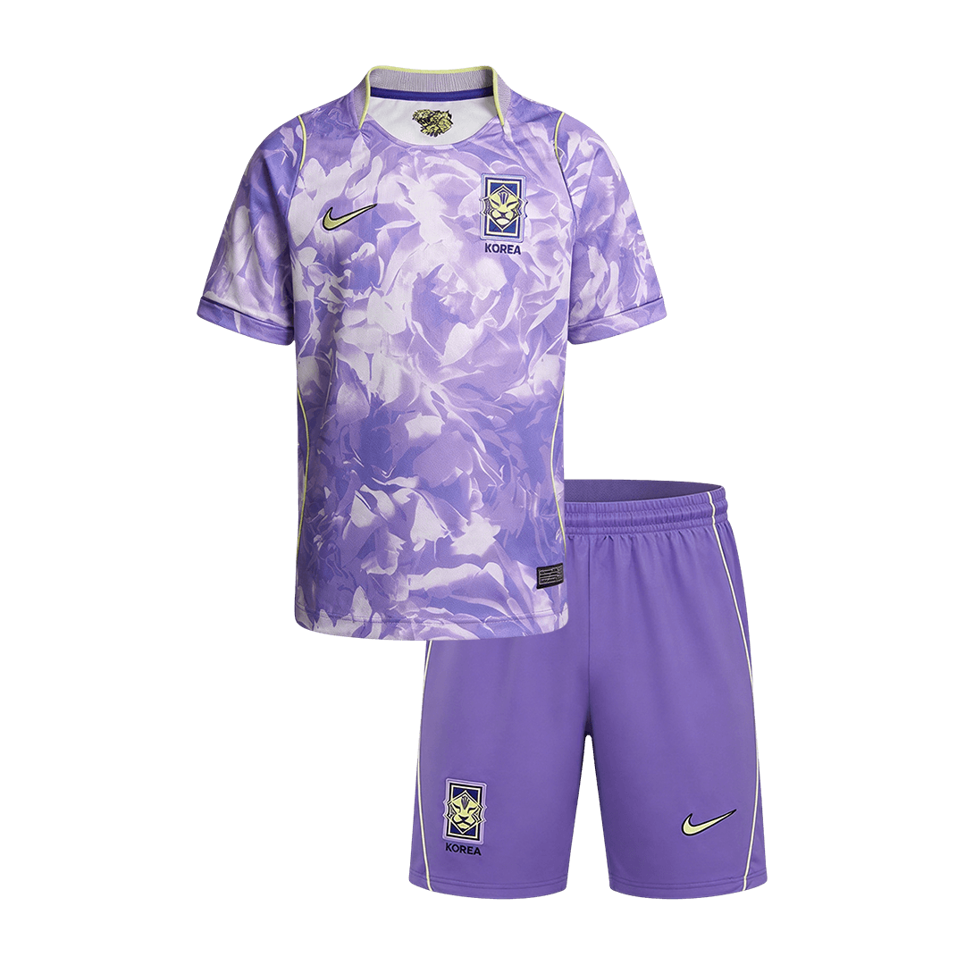 Kids South Korea Away Soccer Jersey Kit (Jersey+Shorts) World Cup 2026 Purple