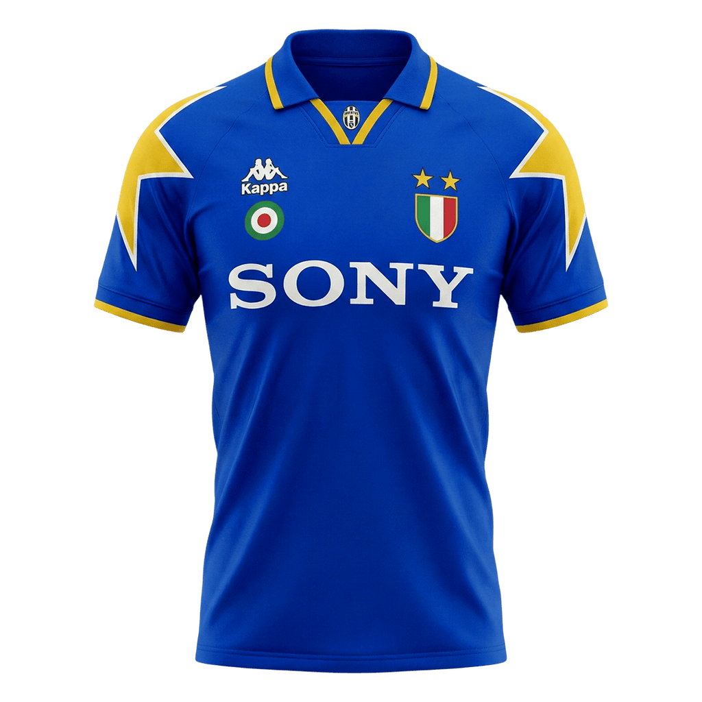 Retro 95/96 Juventus Away Soccer Jersey Blue