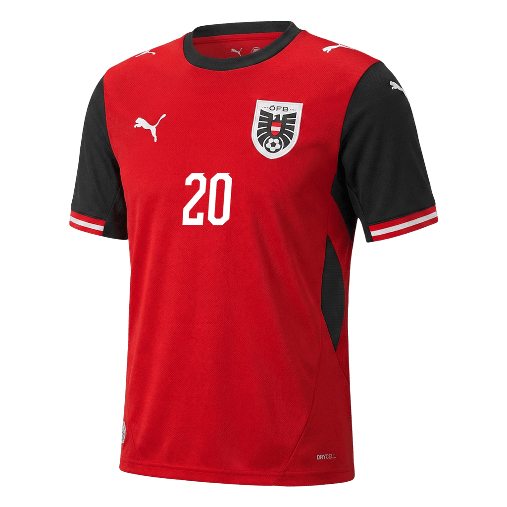 LAIMER#20 Austria Home Soccer Jersey World Cup 2026 Red