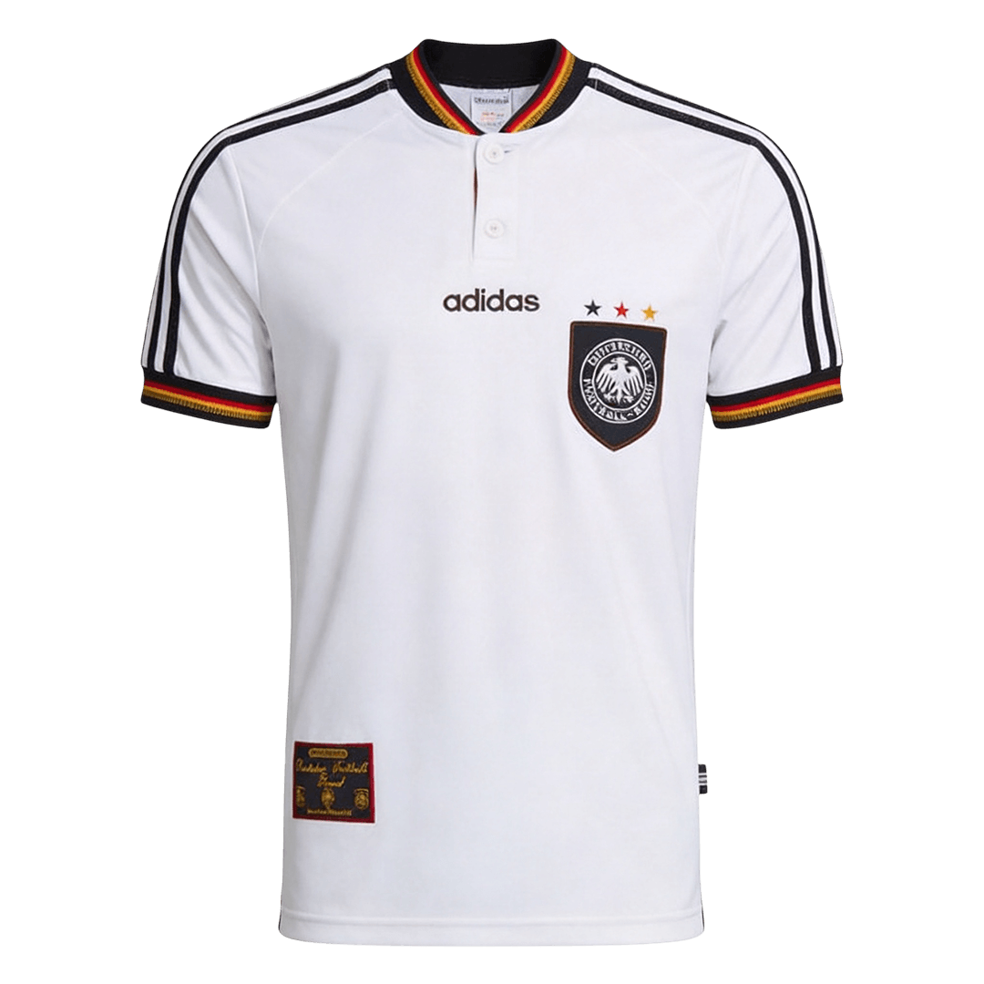 Men Retro Fan Version 1996 Germany Home Soccer Jersey White