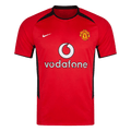 Men Retro Fan Version 02/04 Manchester United Home Soccer Jersey Short Sleeve Red
