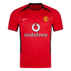 Men Retro Fan Version 02/04 Manchester United Home Soccer Jersey Short Sleeve Red