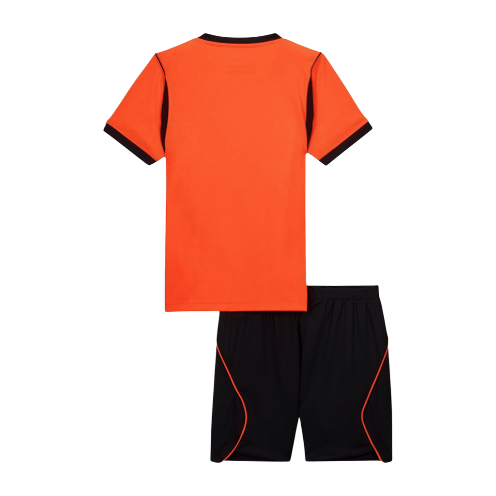 Kids Netherlands Home Soccer Jersey Kit(Jersey+Shorts) World Cup 2026 Orange