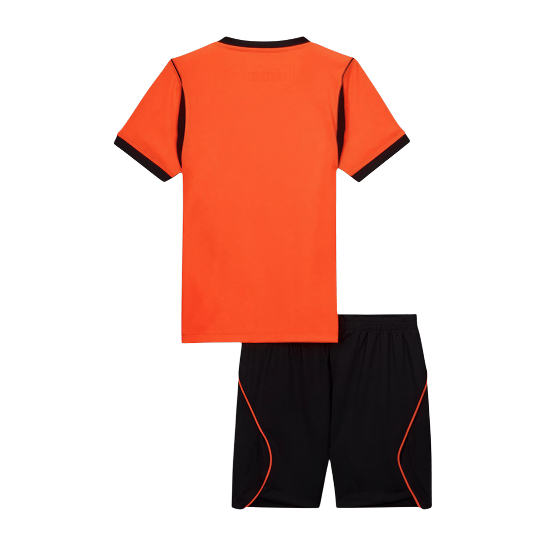 Kids Netherlands Home Soccer Jersey Kit(Jersey+Shorts) World Cup 2026 Orange