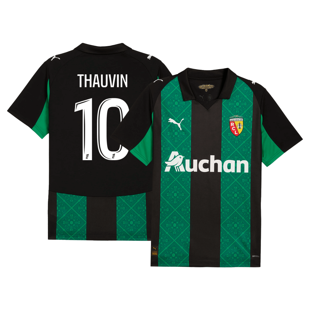 THAUVIN#10 RC Lens Away Soccer Jersey 25/26 Green&Black