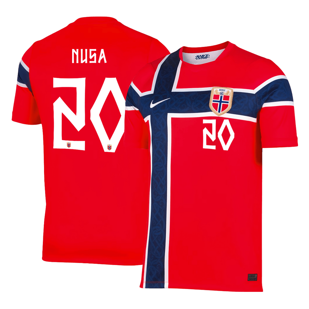 NUSA #20 Norway Home Soccer Jersey World Cup 2026 Red