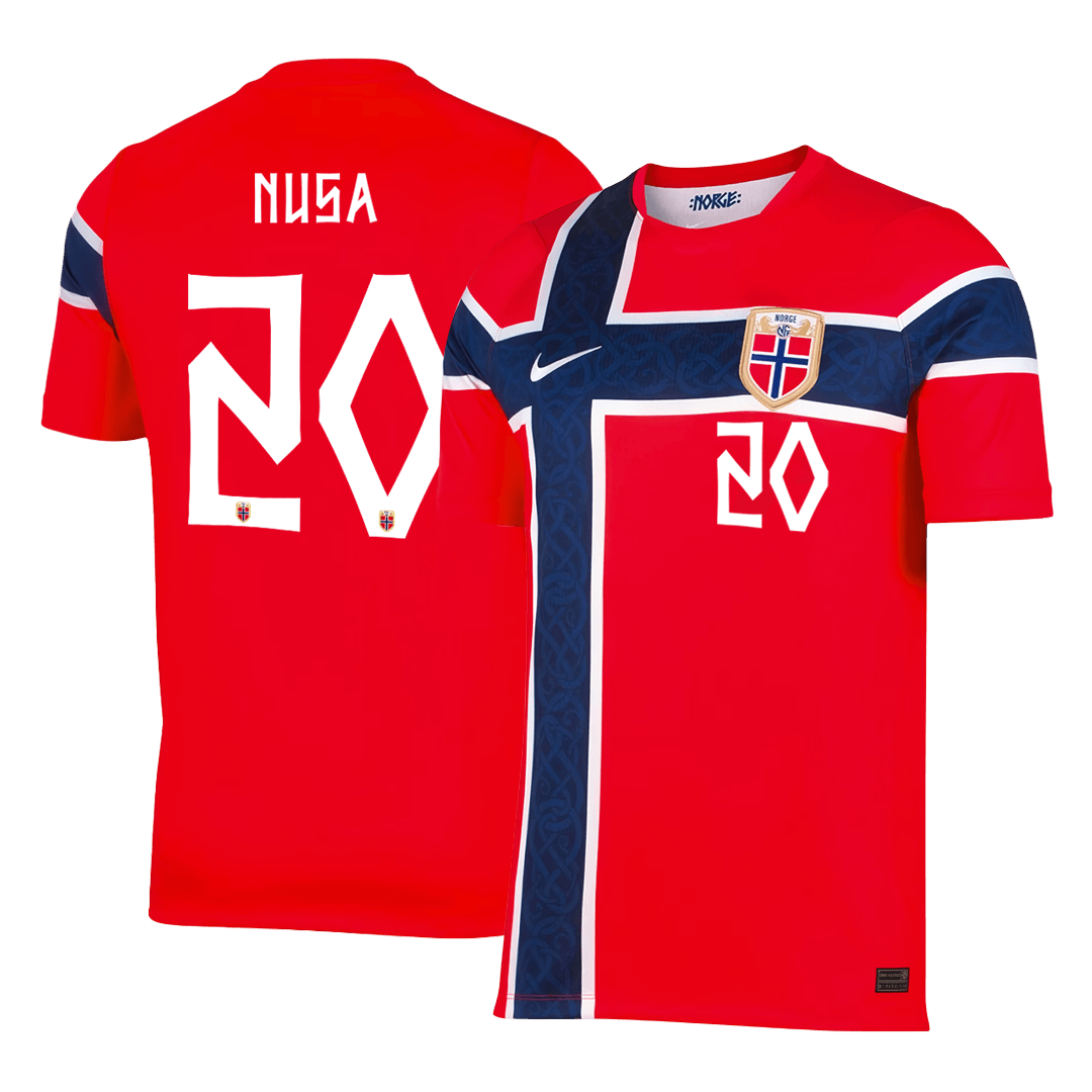 NUSA #20 Norway Home Soccer Jersey World Cup 2026 Red