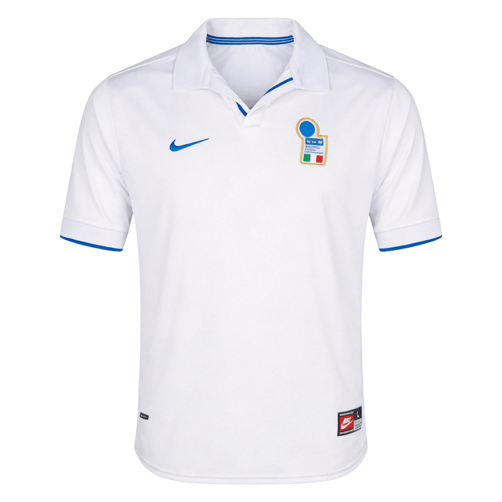 Men Retro Fan Version 1998 Italy Away Soccer Jersey White