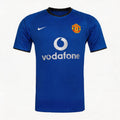 Men Retro Fan Version 02/03 Manchester United Third Soccer Jersey Blue