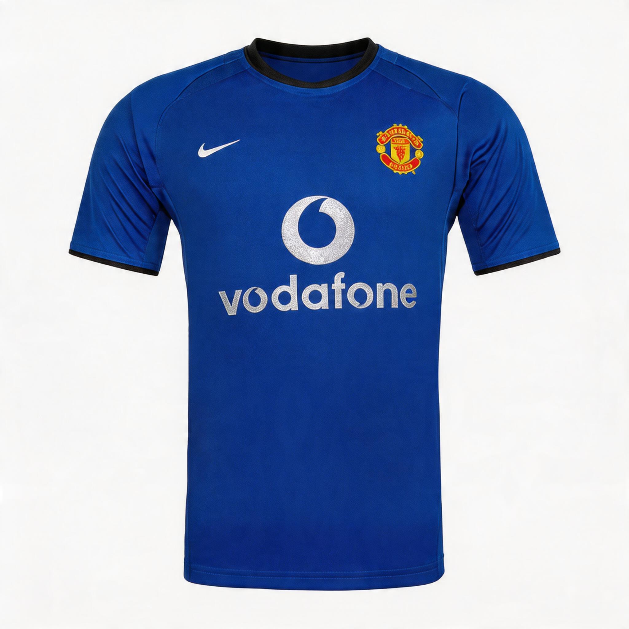 Men Retro Fan Version 02/03 Manchester United Third Soccer Jersey Blue