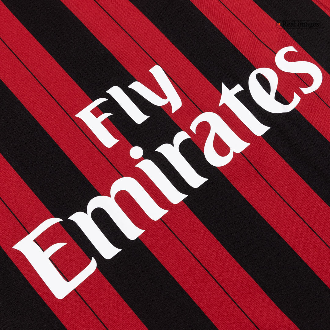 Retro 13/14 AC Milan Home Long Sleeve Jersey Red&Black