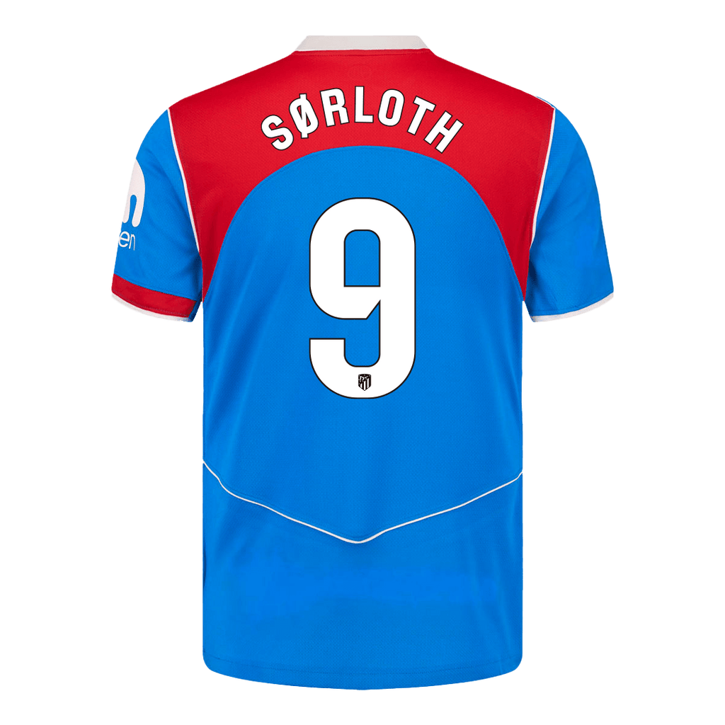 SØRLOTH #9 Atletico Madridl Third Soccer Jersey 25/26 Blue