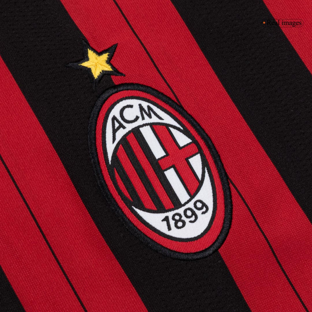 Retro 13/14 AC Milan Home Long Sleeve Jersey Red&Black