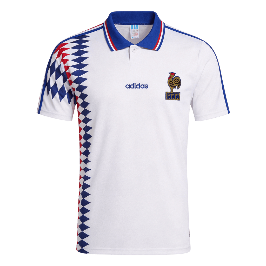 Men Retro Fan Version 1994 France Away Soccer Jersey White