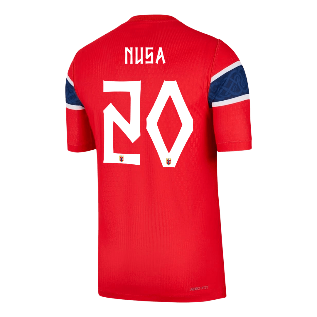 NUSA #20 Player Version Norway Home Soccer Jersey World Cup 2026 Red