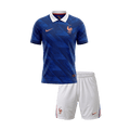 Kids France Home Soccer Jersey Kit(Jersey+Shorts) World Cup 2026 Blue&White