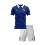 Kids France Home Soccer Jersey Kit(Jersey+Shorts) World Cup 2026 Blue&White