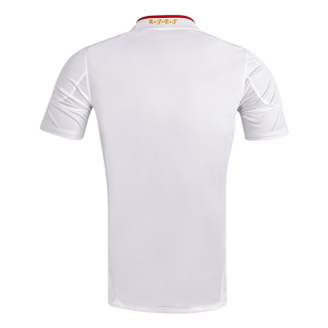 Men Retro Fan Version 10/12 Spain Away Soccer Jersey Short Sleeve White