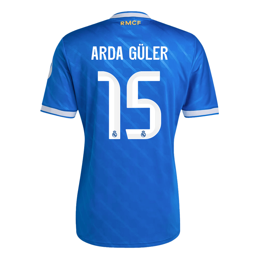 ARDA GÜLER #15 Real Madrid Third Away Soccer Jersey 2025/26 Blue