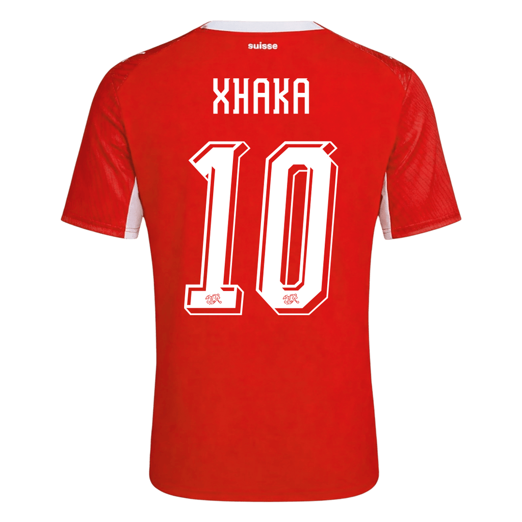 XHAKA #10 Switzerland Home Soccer Jersey World Cup 2026 Red