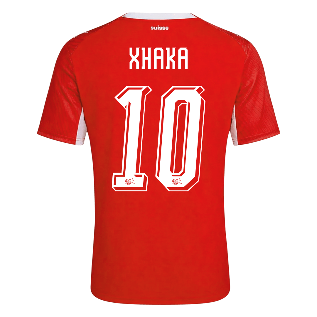 XHAKA #10 Switzerland Home Soccer Jersey World Cup 2026 Red