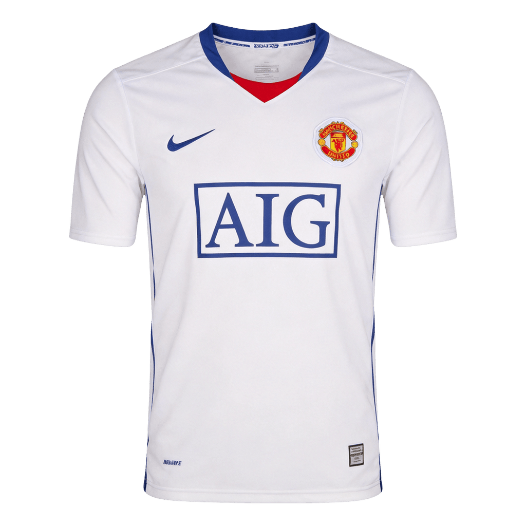 Men Retro Fan Version 08/09 Manchester United Away Soccer Jersey White