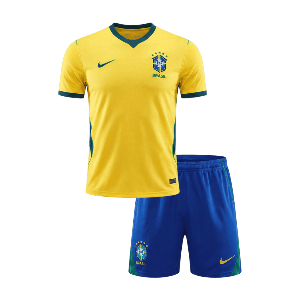 Kid's Brazil Home Soccer Jersey Kit(Jersey+Shorts) World Cup 2026 Yellow