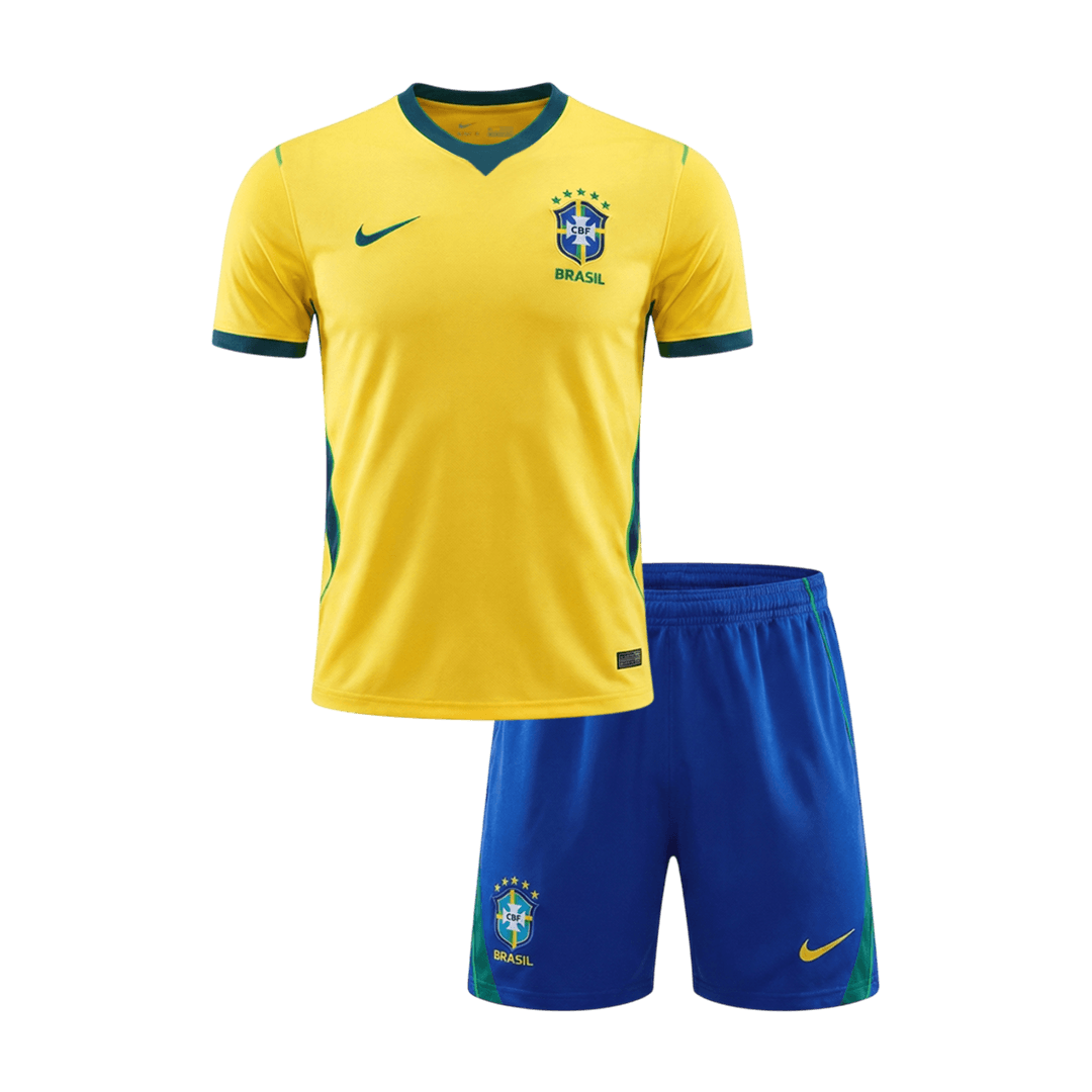 Kid's Brazil Home Soccer Jersey Kit(Jersey+Shorts) World Cup 2026 Yellow