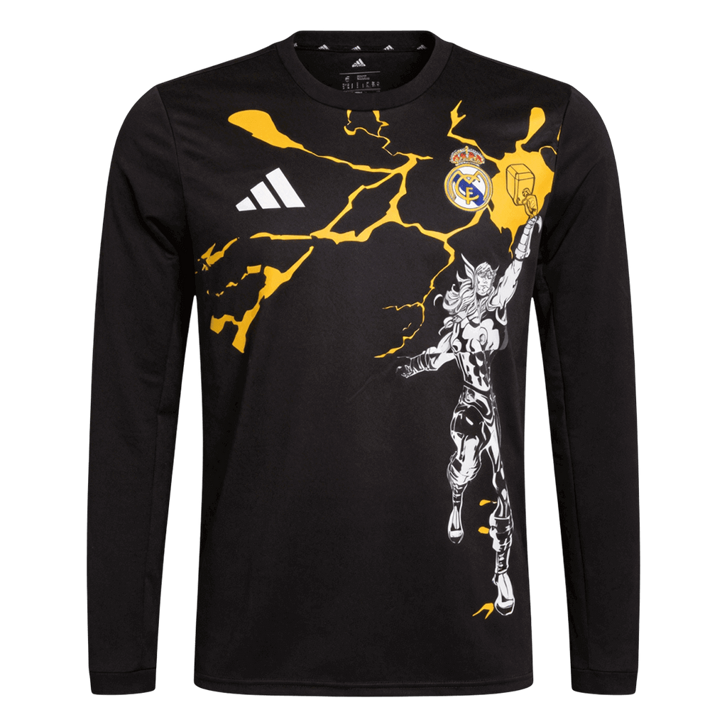 Real Madrid X Marvel Long Sleeve Soccer Jersey 25/26 Black