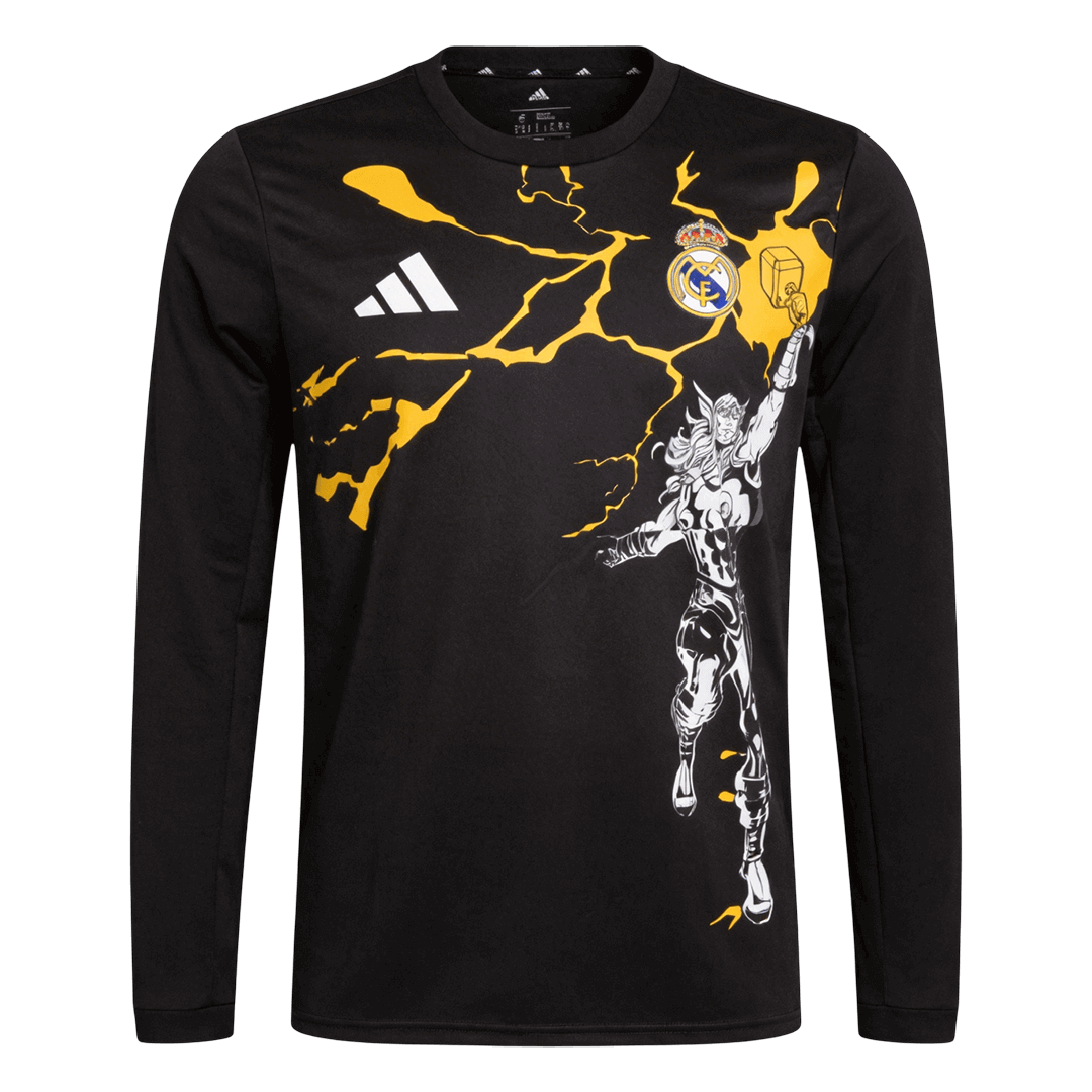 Real Madrid X Marvel Long Sleeve Soccer Jersey 25/26 Black
