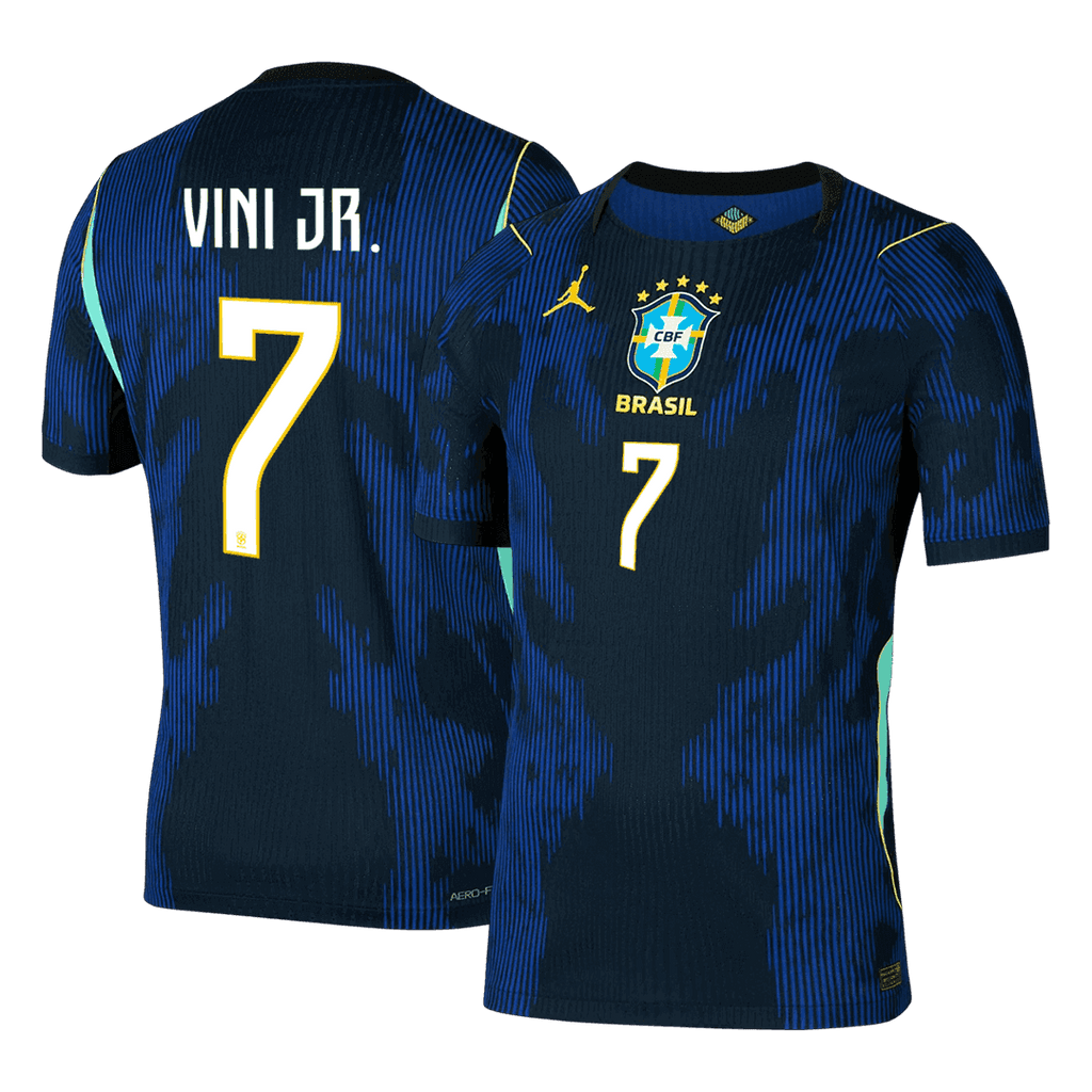 VINI JR. #7 Player Version Brazil Away Soccer Jersey World Cup 2026 Navy