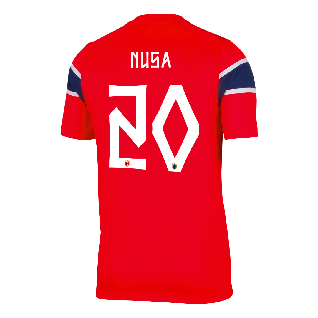 NUSA #20 Norway Home Soccer Jersey World Cup 2026 Red