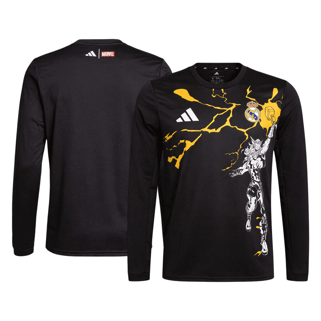 Real Madrid X Marvel Long Sleeve Soccer Jersey 25/26 Black